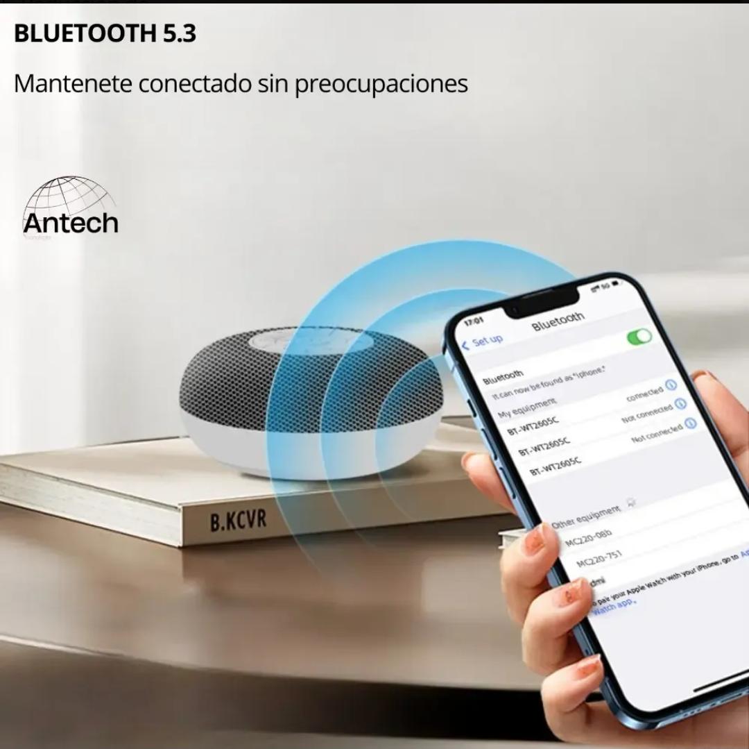 Máquina de Ruido Blanco Portátil para Bebés y Adultos con Luz Nocturna